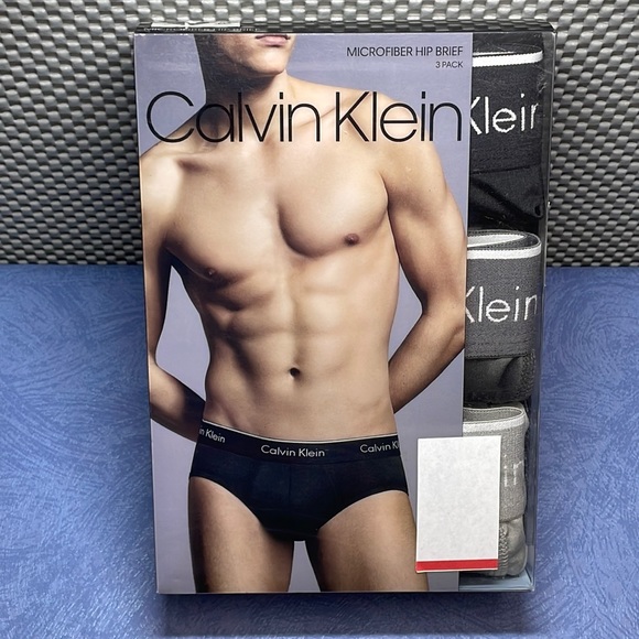 Calvin Klein Men’s Microfiber Hip Brief 3 Pack XL (40-42) NP2162O-033 A34M341420 - Picture 2 of 16
